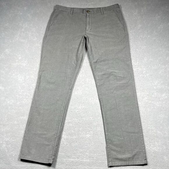 Bonobos Pants Mens 36 Gray Chino Flat Front Tailored Fit Cotton Blended 31” - Picture 1 of 12